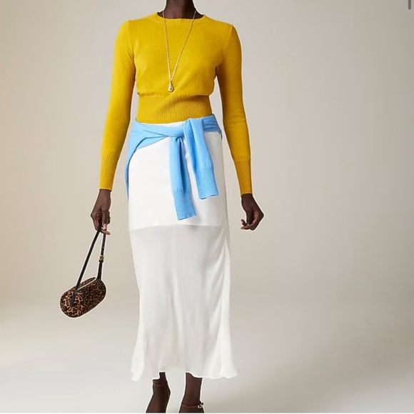 ❌SOLD❌J. Crew Cashmere shrunken crewneck sweater Chartreuse New with Tags! - Picture 2 of 6